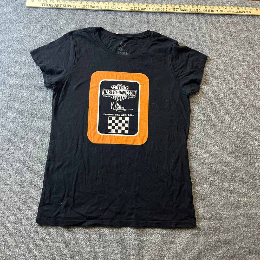 Harley-Davidson T-Shirt Womens Size L Black Daytona Bike Week 2022 Willie G USA